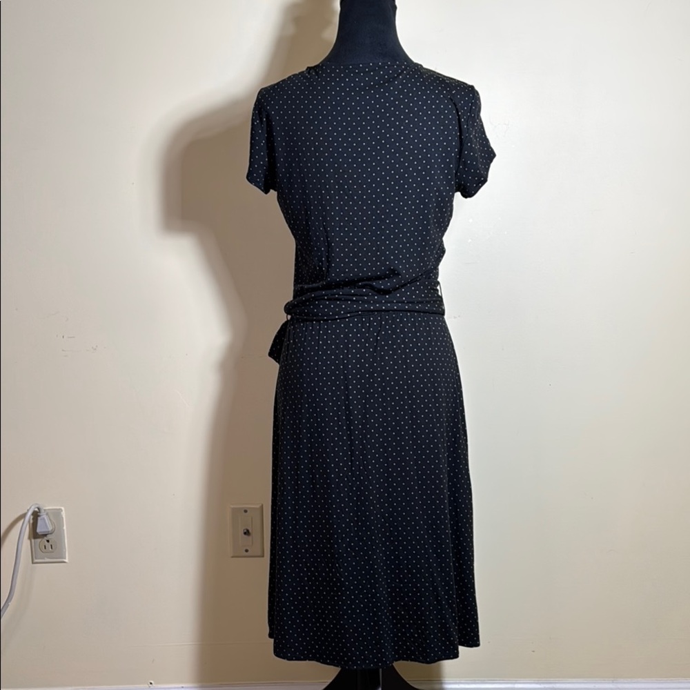 New York & Company Dress Black Polka Dot Faux Wrap Midi in Size M NWT - Picture 7 of 11